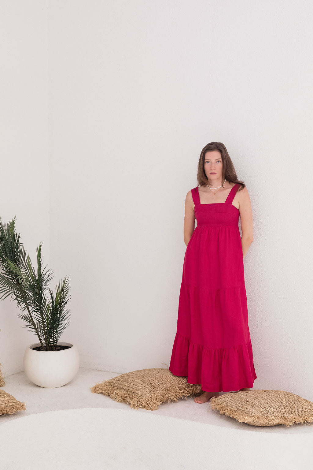 The Caroline Dress in Fuchsia Pink