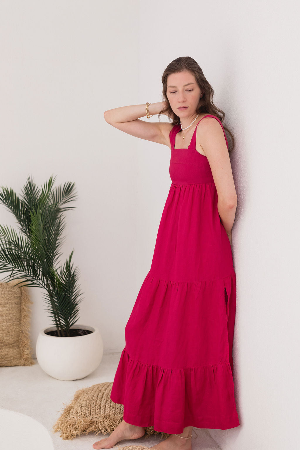 The Caroline Dress in Fuchsia Pink