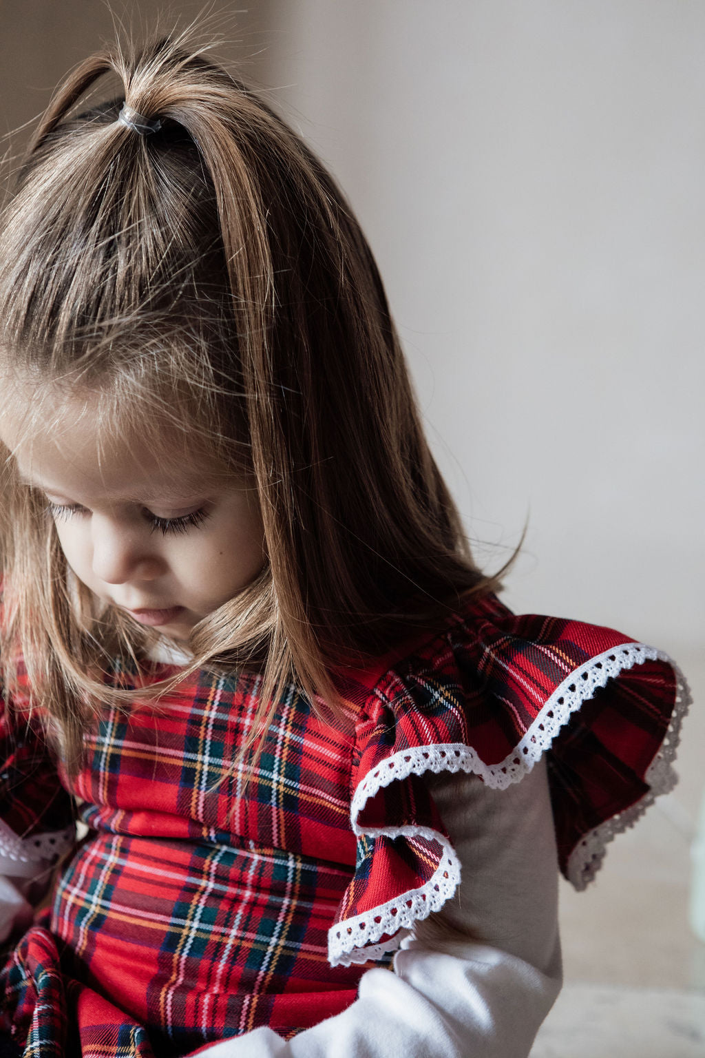 The Lila Romper in Red Tartan