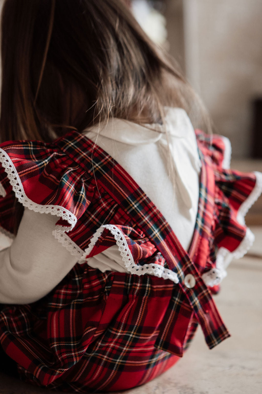 The Lila Romper in Red Tartan